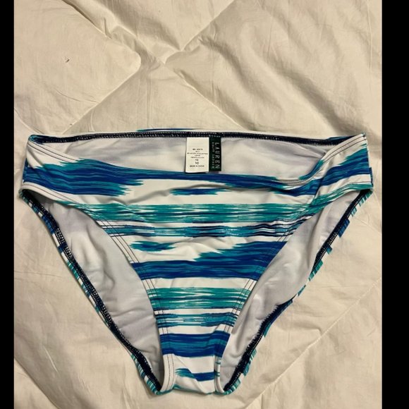 Ralph Lauren blue white & green bikini set top size 10 bottoms  size 8 & 10 - Picture 3 of 4